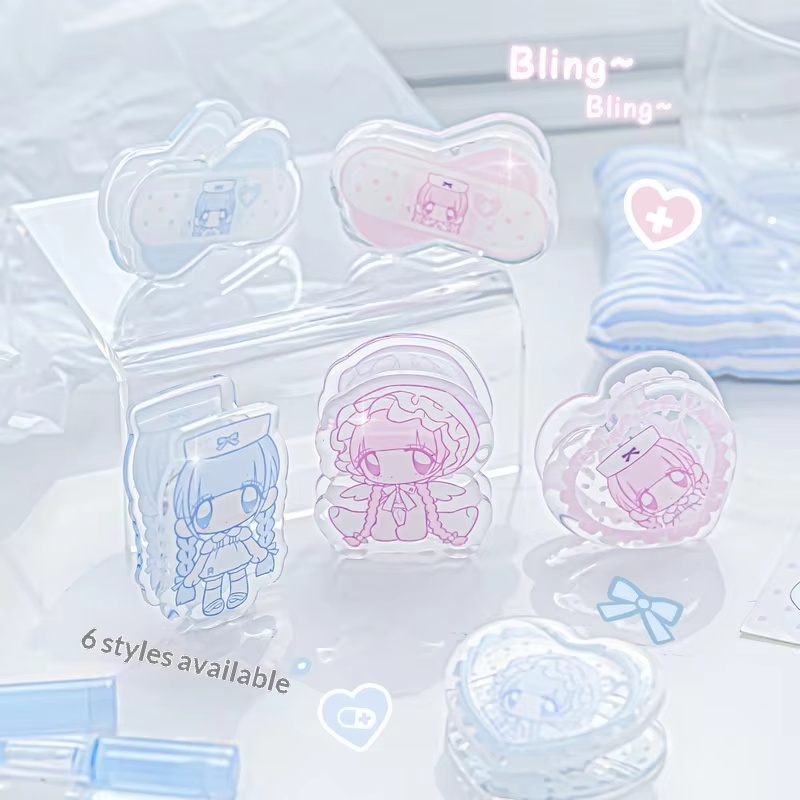 Binder Clip Assorted - Rosyposy Pumpum - Clip acrílico para