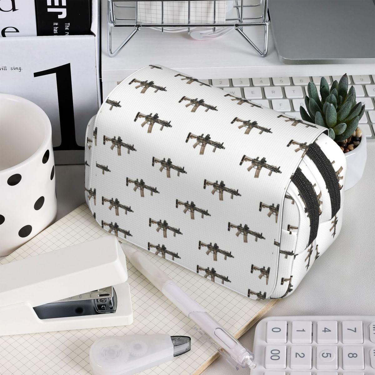 Estuche para lápices con diseñ - Tan Stationery & Office Supply reseña y precio